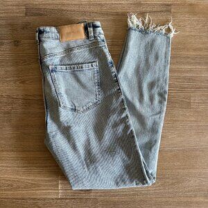 High Rise Skinny Jeans Womens Size 6 Light Wash Distressed Knee